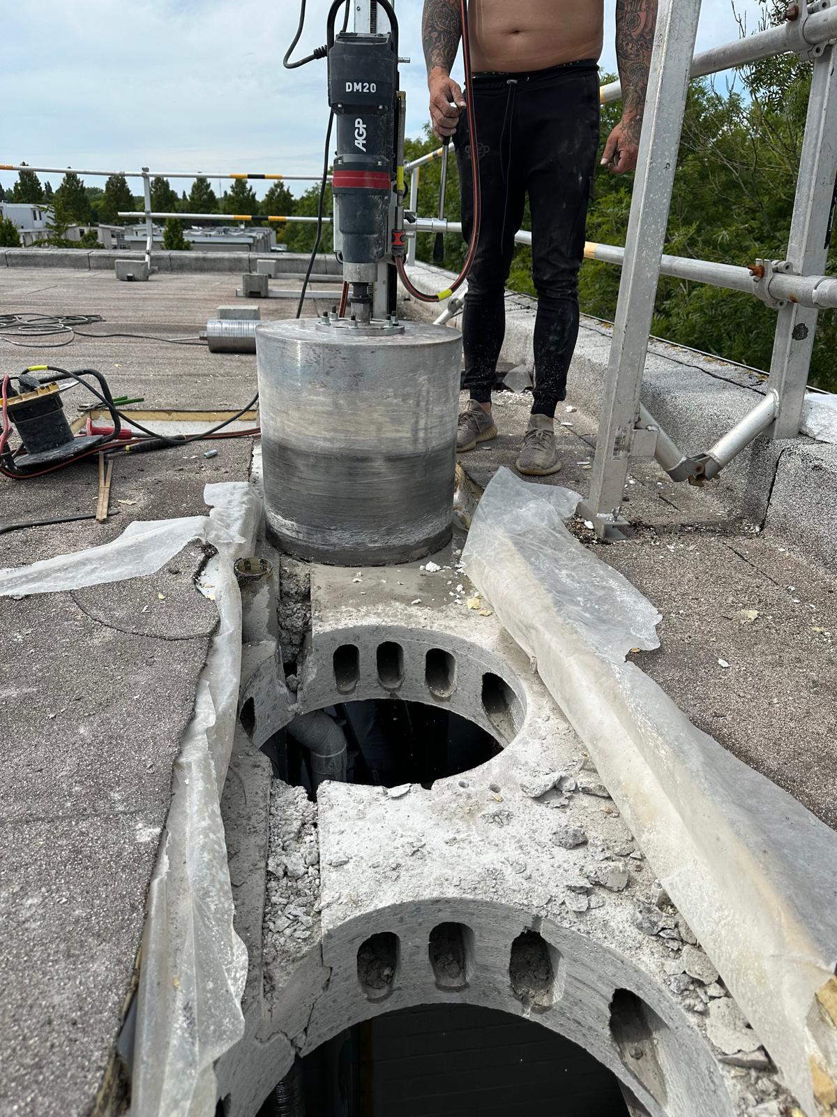 Betonboring voor leidingdoorvoer