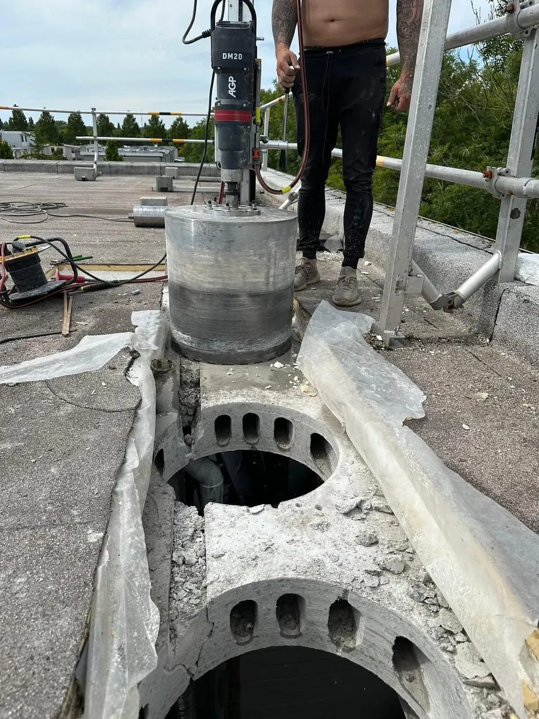 Betonboring voor leidingdoorvoer